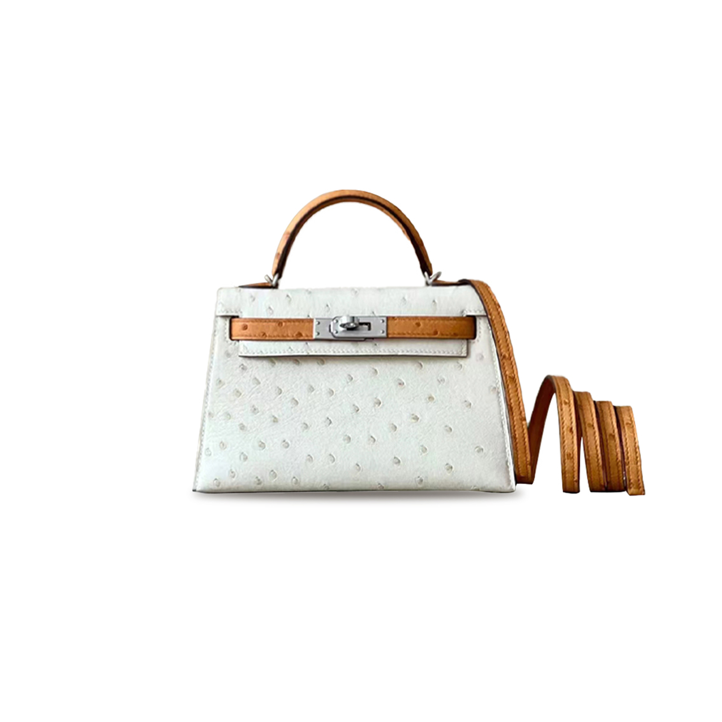 HERMÈS MASTER MINI KELLY II DESERT COLOR SILVER HARDWARE FULL (19*12*5.5cm)